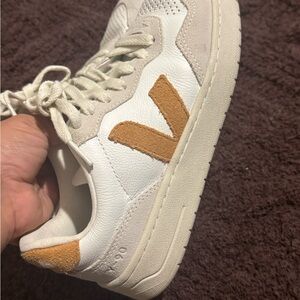 Veja White and Brown Sneakers